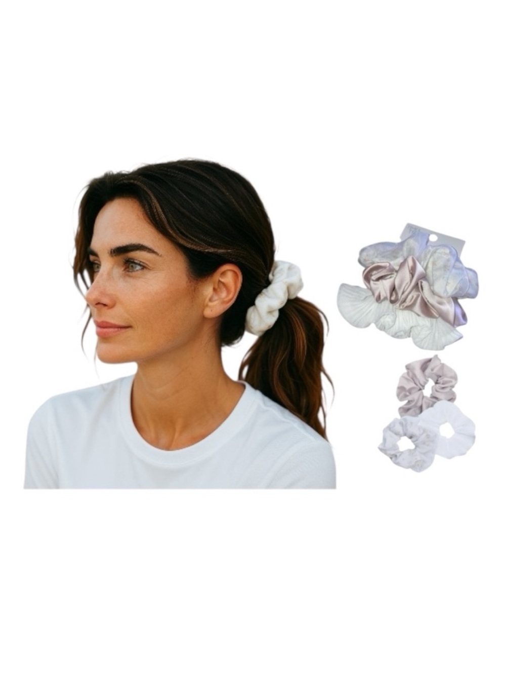 Time And Tru Ivory Ponytail Tie Scrunchie
